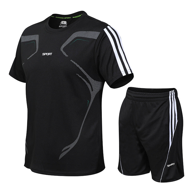 Set Men's Sports Set Fitness Short Sleeve T-Shirt Shorts Light Strong Dry breathable casual short T sportswear