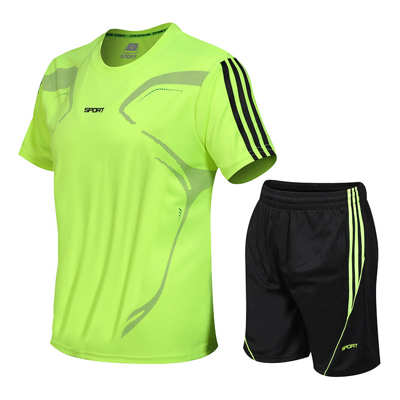 Set Men's Sports Set Fitness Short Sleeve T-Shirt Shorts Light Strong Dry breathable casual short T sportswear