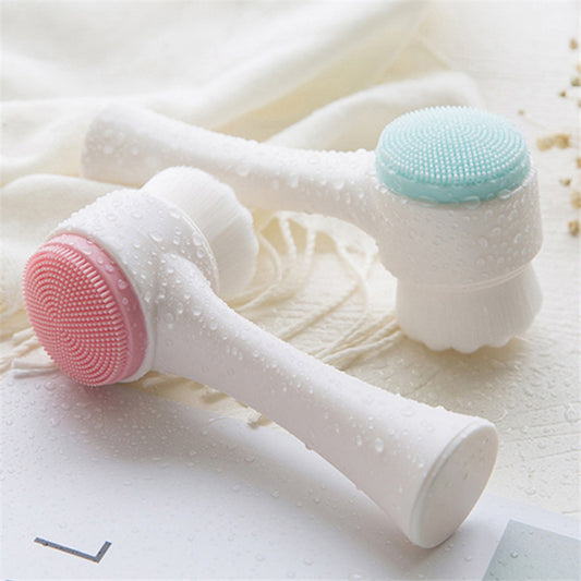 3D double-sided washing brush soft hair silicone washing machine deep cleaning pore cleansing instrument manual cleansing brush