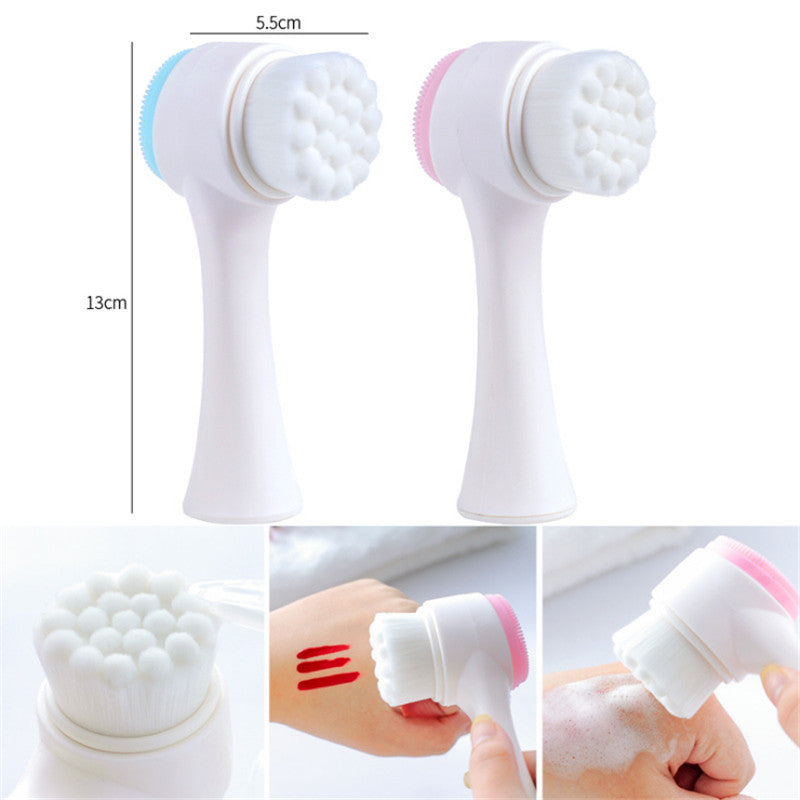 3D double-sided washing brush soft hair silicone washing machine deep cleaning pore cleansing instrument manual cleansing brush