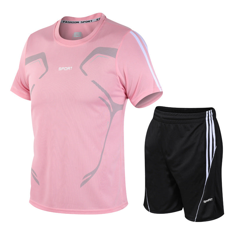 Set Men's Sports Set Fitness Short Sleeve T-Shirt Shorts Light Strong Dry breathable casual short T sportswear