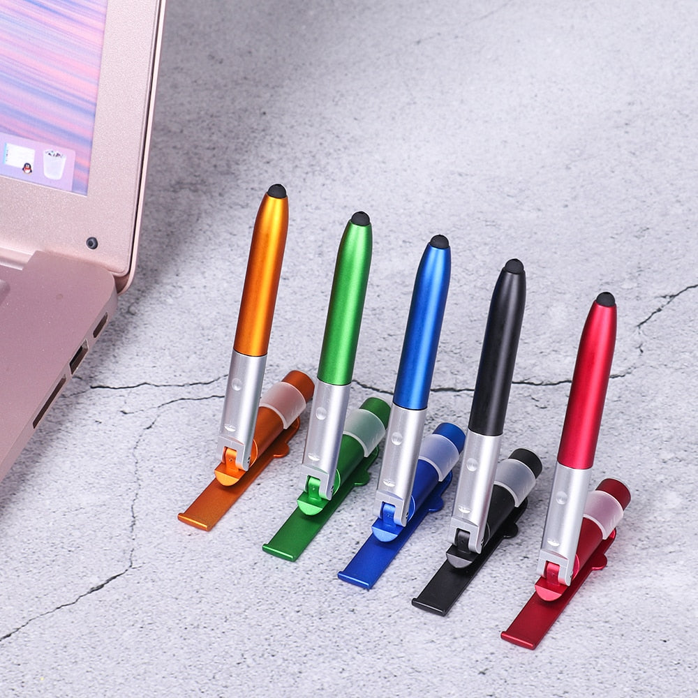 4-in-1 Folding Ballpoint Pen Screen Stylus Touch Pen Universal mini Capacitive Pen with LED For Tablet Cellphone