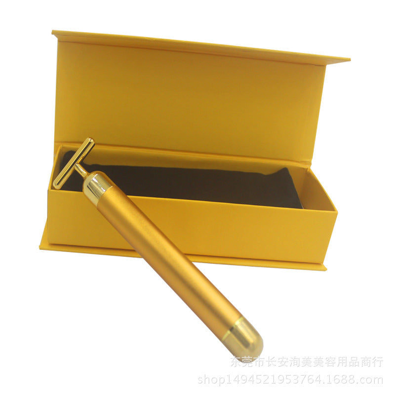 24K gold rod T-electric gold beauty rod V face artifact face massage stick beauty instrument vibrator